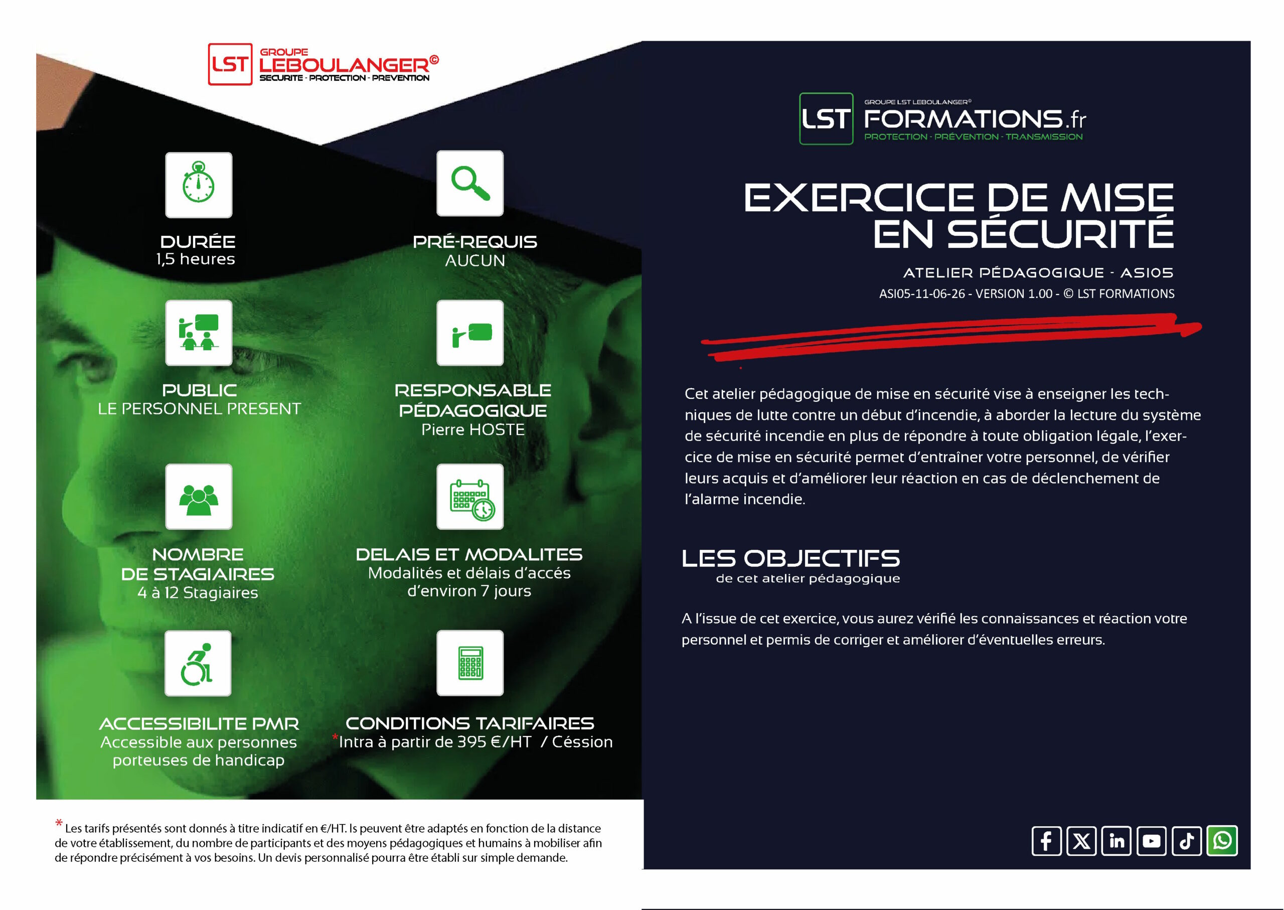 ATELIER Pédagogique EXERCICE DE MISE EN SÉCURITÉ – ASI05