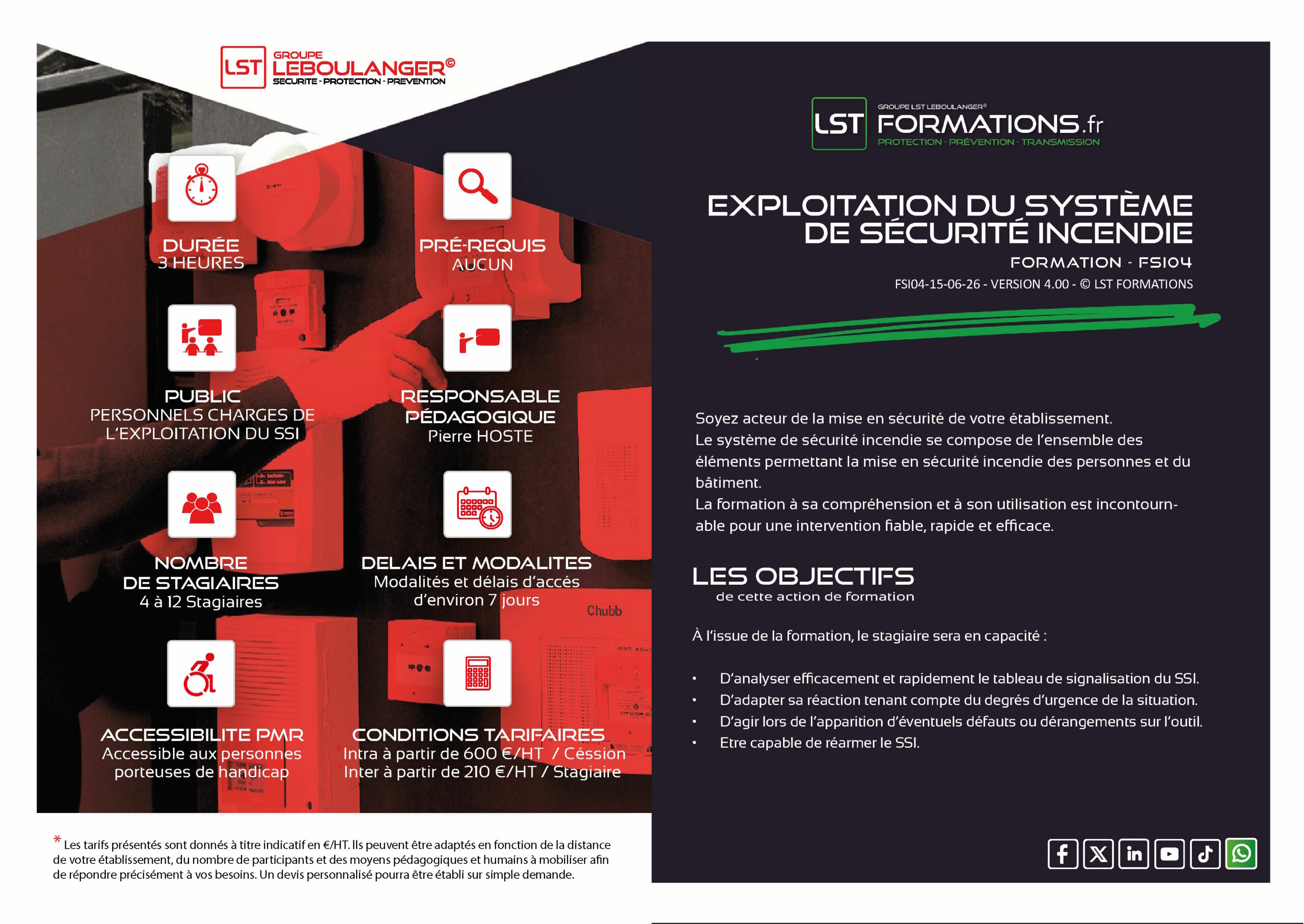 FORMATION A L’EXPLOITATION DU SYSTEME DE SECURITE INCENDIE – FSI04