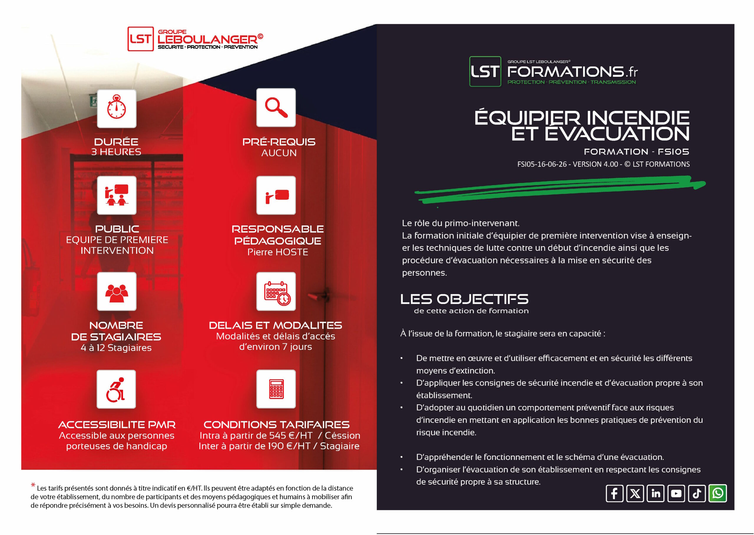 FORMATION EQUIPIER INCENDIE ET EVACUATION AVEC EXERCICE – FSI05.2