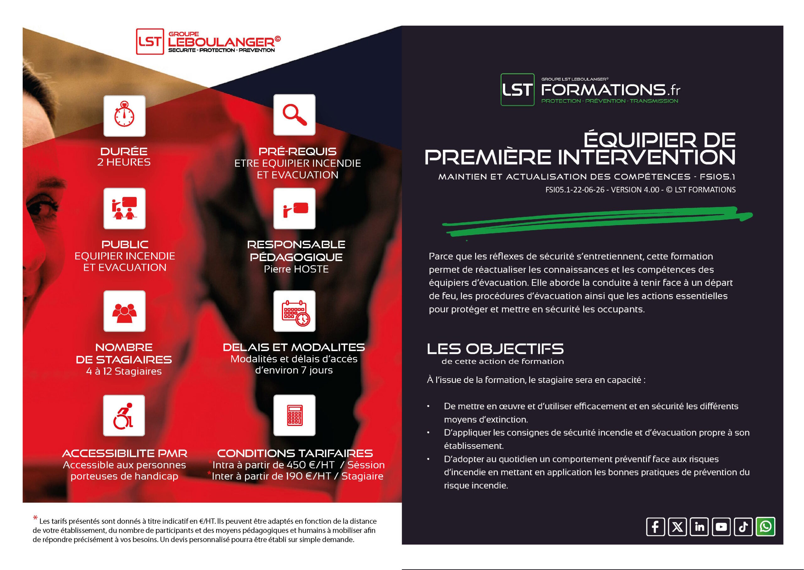 Maintien et actualisation des compétences équipier de première intervention – FSI05.1