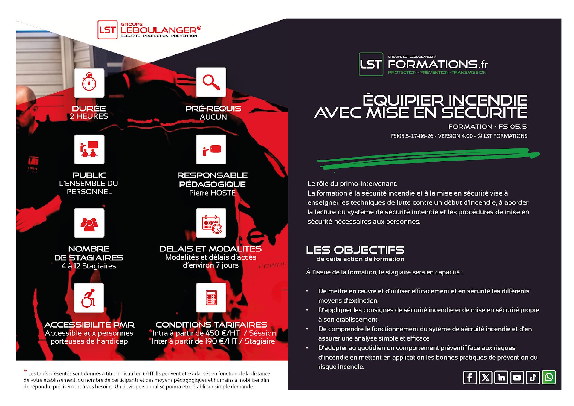 FORMATION ÉQUIPIER INCENDIE AVEC MISE EN SECURITE – FSI05.5