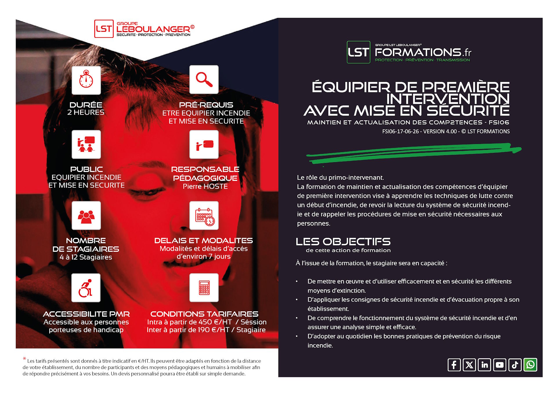 FORMATION MAINTIEN DES COMPÉTENCES ÉQUIPIER DE PREMIÈRE INTERVENTION AVEC MISE EN SÉCURITÉ – FSI06