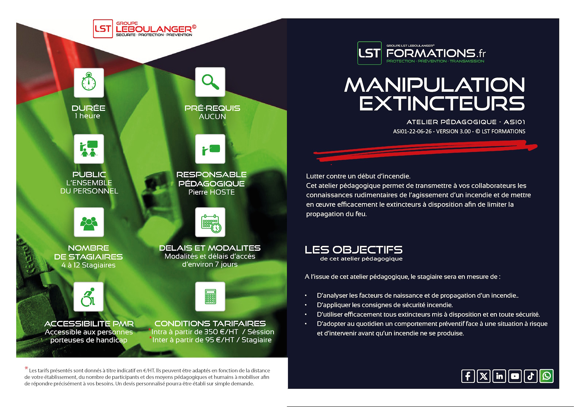 Atelier pédagogique Manipulation Extincteurs – ASI01